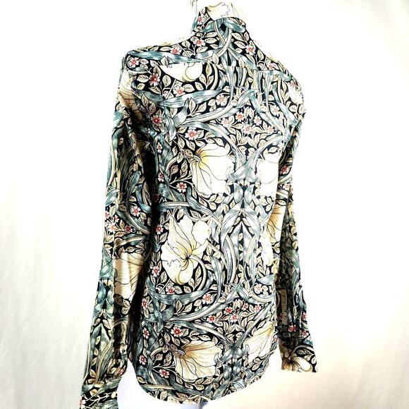 Morris & Co w/ H&M Floral Button Up Top NEW Size XS Cottage Tunic Length Chic - Picture 11 of 13